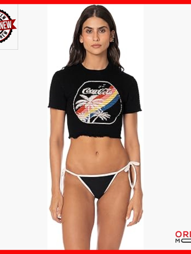 Women's Beachwear Crop Top, Scoop Neck, Made In Colombia